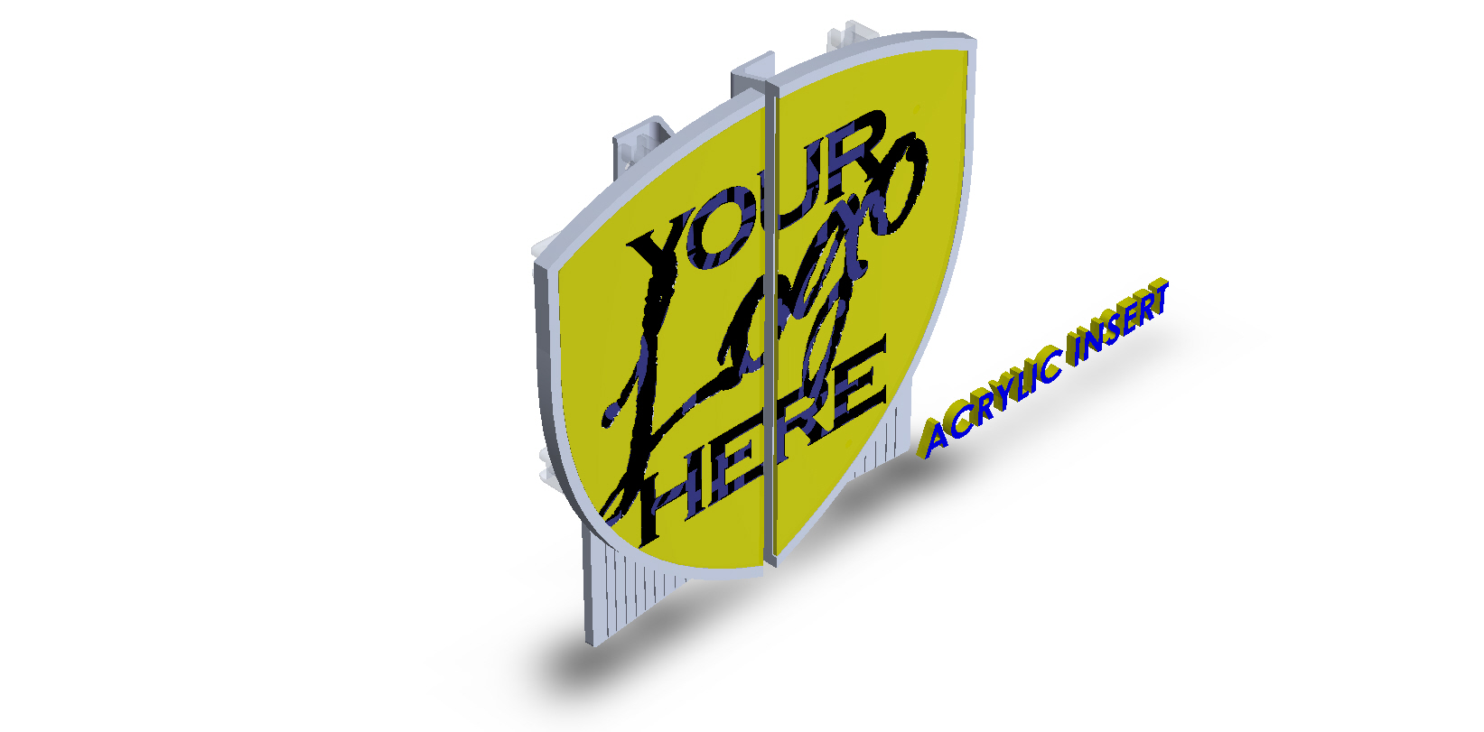 Customize Shield Shape Aluminum Split Plate with Acrylic Insert- printed image Small Businesses